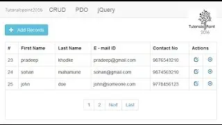 PDO-OOP-PHP-CRUD-with-Bootstrap 2016 (Curd Operation in PHP : Display Data in table) | Part-14