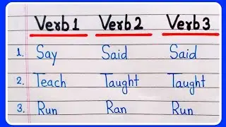 Verb1 Verb2 Verb3 in English | Verb forms | 25 Verbs With 2nd and 3rd forms | Verb forms in English