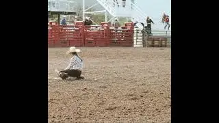 Goat tying rodeo cowgirl 