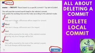 13. Delete Commit | Git Reset | Git Reset in Local Branch