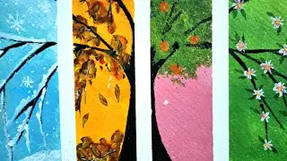 Lesson two : how to paint  the beauty of four seasons? / for beginners / step by step#59