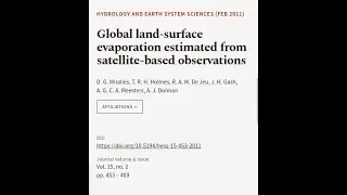 Global land-surface evaporation estimated from satellite-based observations | RTCL.TV