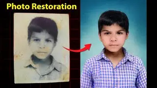 School Boy Damaged photo Restoration in Photoshop