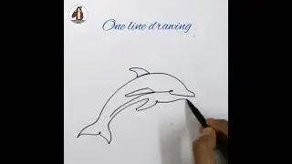 How to draw a Dolphin in one line / Easy Dolphin drawing  