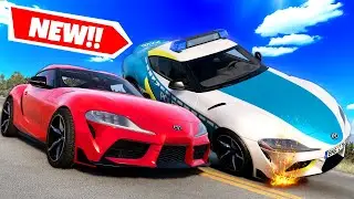 NEW Toyota Supra Mod is My Favorite Car for Police Chases in BeamNG Drive!