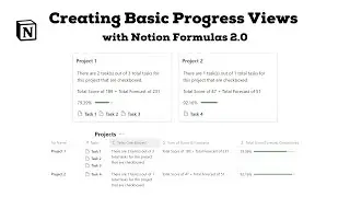 Notion Formulas 2.0: Creating Basic Progress Views