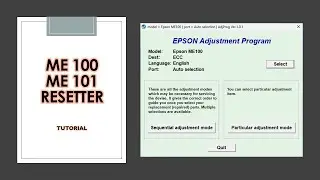 How to Reset Epson ME100 & ME101 Printer with Resetter