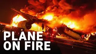 Japan Airlines plane bursts into flames on runway