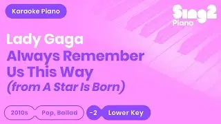 Lady Gaga - Always Remember Us This Way (Lower Key) Piano Karaoke