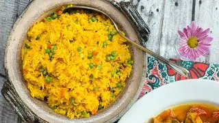 Easy Homemade Yellow Spanish Rice with Peas Recipe - Eat Simple Food