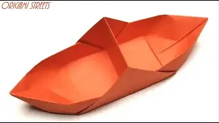 Origami boat from paper.