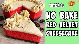 No Bake Red Velvet Cheesecake! Recipe tutorial #shorts