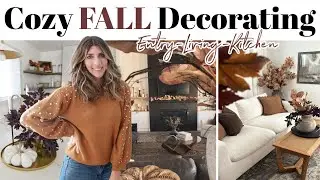 New* FALL Decorate With Me 2024 / Cozy Fall Home Decorating Ideas Kitchen, Entry & Fall Living Room