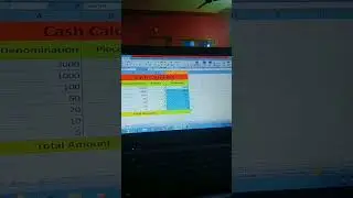 Cash Counting Calculator in ms excel #excel #shorts #computer