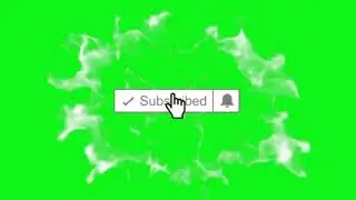 New subscribe button and bell icon green screen |with smoke