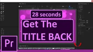 Where is the TITLE in Premiere Pro | FOUND