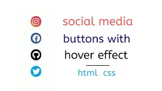 Social media buttons with hover effect using html and css || html css