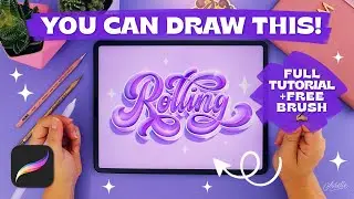 Draw a 3D Bevel word in Procreate 🛼 | Step-by-step Tutorial + FREE Brush