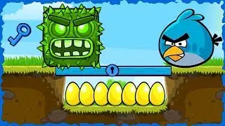 Angry Bird Blue In Red Ball 4 Green Hills Walkthrough 