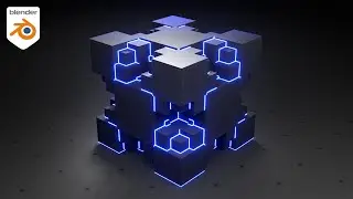 Abstract Neon Cube Animation With Geometry Nodes (Blender Tutorial)