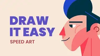 Draw Easy, Flat Design Character, Time Lapse Art