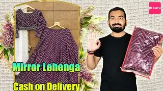 Purple Mirror work Designer Lehenga Haul / Engagement & Wedding Lehenga Choli / Review & Unboxing