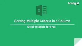 How to Sort Multiple Criteria in the Single Column in Excel | Sort and Filter Functions in Excel 3