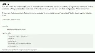 .envA .env file is a file that can be used to store environment variables in a text file.