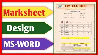 How to create Marksheet in MS Word in hindi? | School Marksheet design in word