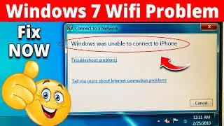 Fix - Windows Was unable to connect to wifi Windows 7 Problem⚡⚡ | PC WiFi Problem