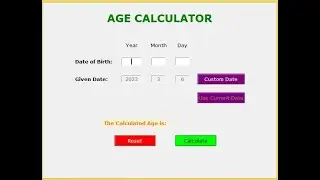 Simple Age Calculator using Tkinter in Python