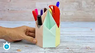 How To Make Paper Pen Stand | DIY Paper Pen Holder | LampZoom