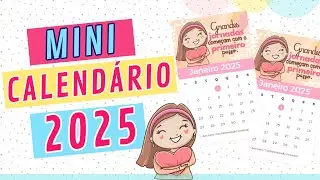 Mini Calendário 2025 com Imã | CANVA Papelaria Personalizada Pelo Celular