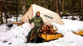 OFF GRID LIVING IN WINTER AND CAMPING IN SNOW