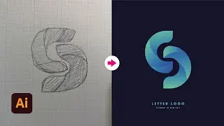 Letter logo S - illustrator tutorial 2021