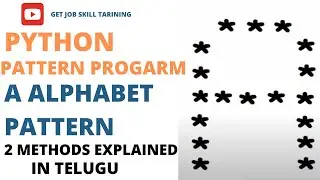 alphabet a star pattern| alphabet star pattern programs in python telugu| A-Z pattern programs