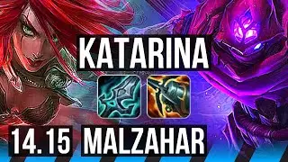 KATARINA vs MALZAHAR (MID) | 12/1/4, Quadra, 67% winrate, Legendary | EUW Master | 14.15