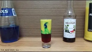 Коктейль Шот Плоктон Сансет (How to make Сocktails Shot Plockton Sunset) с Яичным ликером и Кюрасао