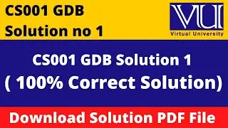 CS001 GDB 1 Solution Fall 2022 || CS001 GDB 1 Fall 2022