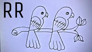 How To Draw Bird From Letter  R R | Bird Drawing Lesson step by step