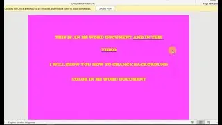 How To Change Background Color in MS WORD DOCUMENT