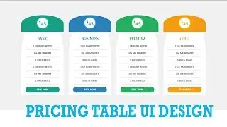 CSS3 Pricing Table UI Design   How Design a Price Table Card UI