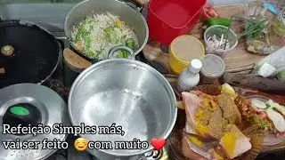 Preparando uma Jantar Simples: Feijao. arroz com quiabo e Peixe