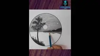 black and white Night Sceneries drawing