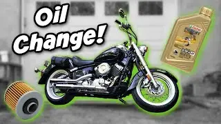 How to Change Yamaha V-Star 650 Oil + Filter ✅