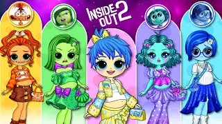 Disney Princess & Ladybug Cosplay Inside Out 2 in Real Life | DIY Paper Dolls Fashion