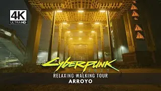 Cyberpunk 2077 - Relaxing Walking Tour - Arroyo - Night City - 4k