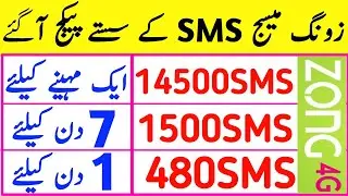 Zong SMS Packages 2021 | zong sms package Weekly | Zong sms package 30 Days | Zong sms package