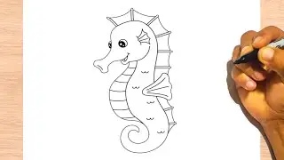 How to draw a Seahorse easy - Drawing Step by Step