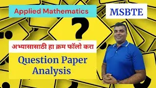 Applied Mathematics Question Paper Analysis/MSBTE Diploma/First Year Semester 02.